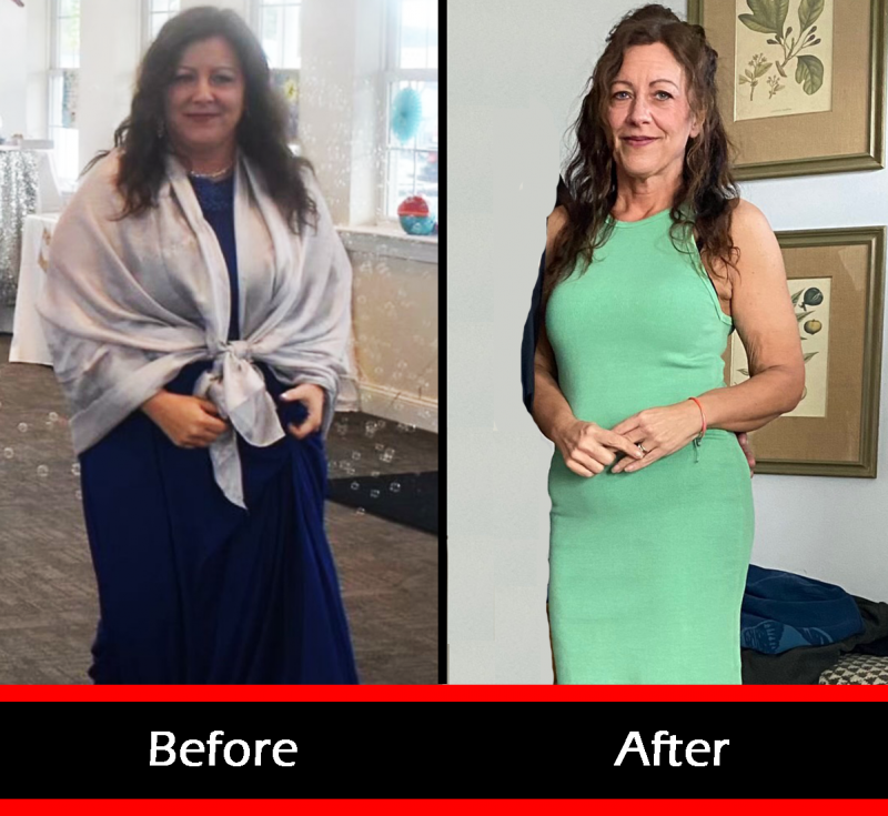 Laura Meredith used the 12-week body transformation program to lose 101 pounds and drop 60% of her starting body fat. PHOTOS COURTESY OF ANTONIO’S TRAINING